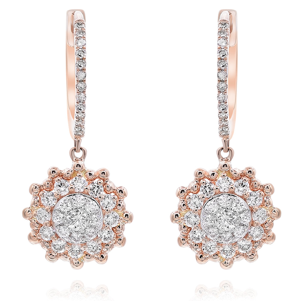 Diamond earring 14k rose gold E23031