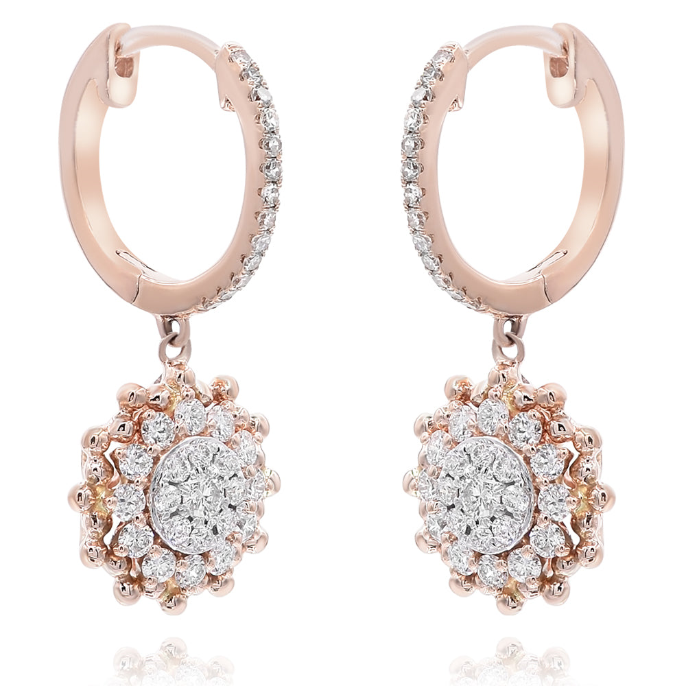 Diamond earring 14k rose gold E23031