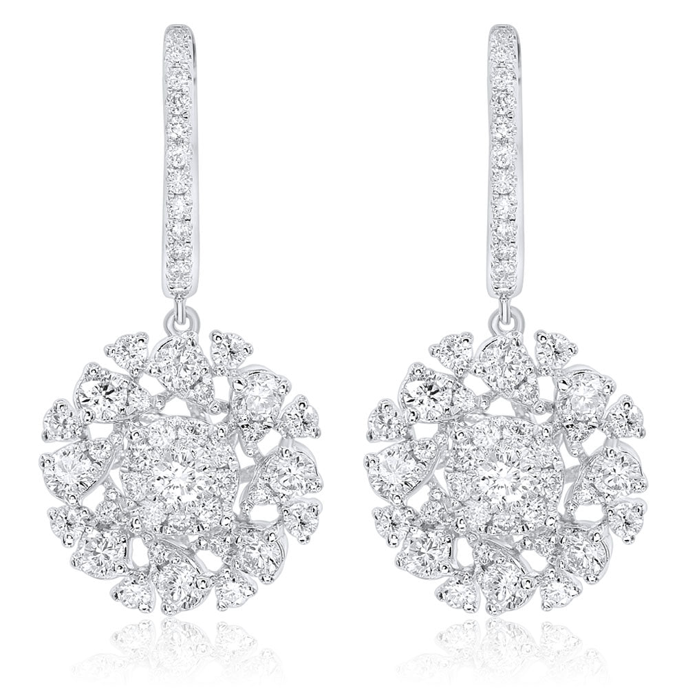 Diamond earring 14k white gold E24682