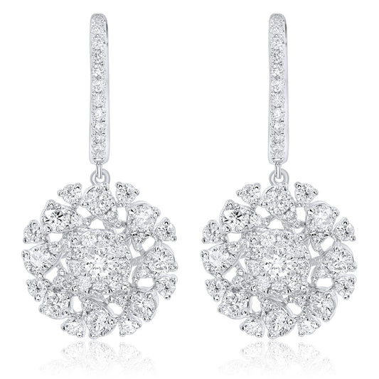 Diamond earring 14k white gold E24682