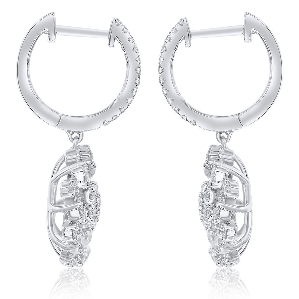 Diamond earring 14k white gold E24682