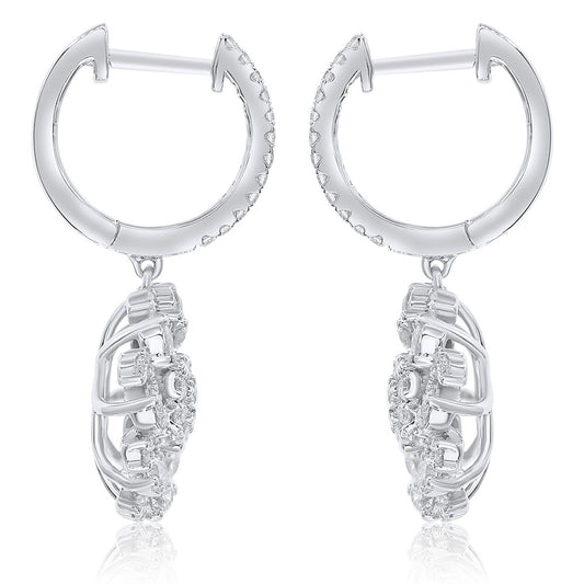 Diamond earring 14k white gold E24682