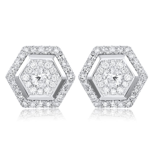 Diamond Earrings 14k white gold E24722