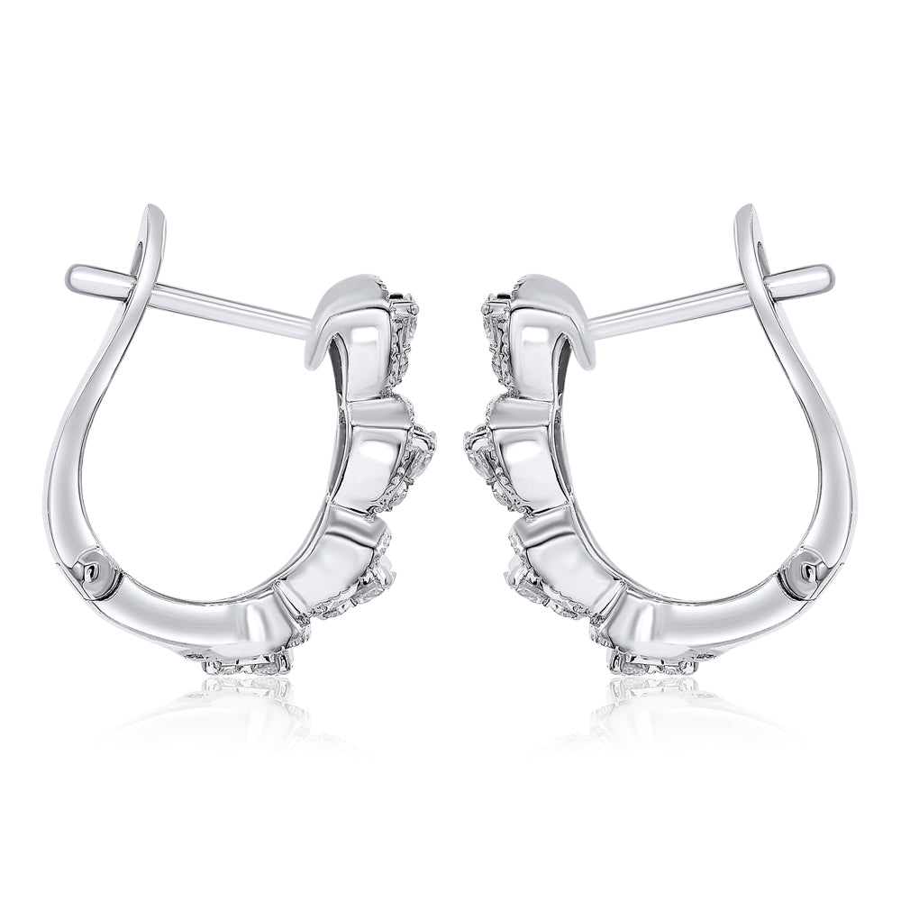 Diamond hoop earring 14k white gold E24743