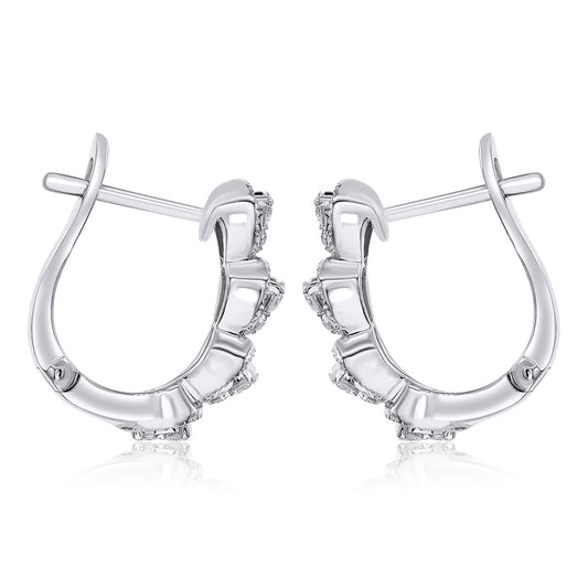 Diamond hoop earring 14k white gold E24743