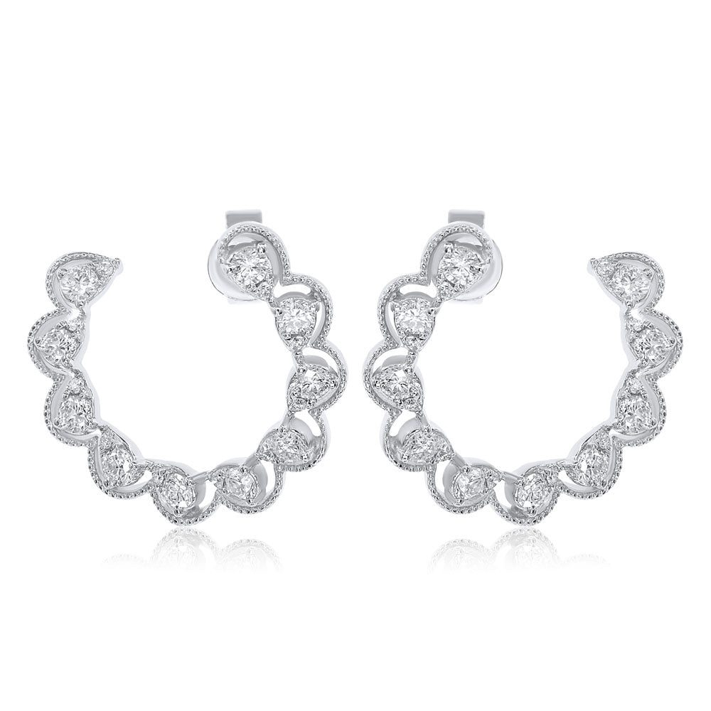 Diamond earring 14k white gold E24748