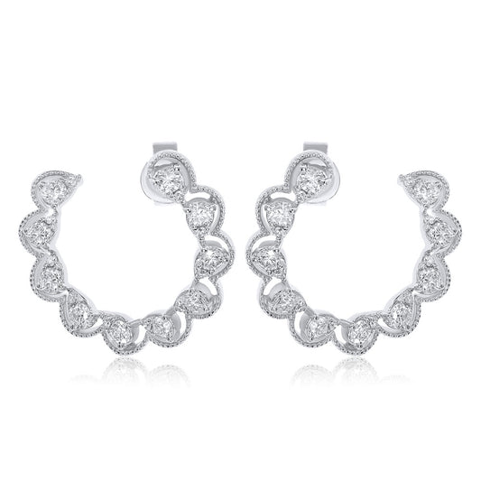 Diamond earring 14k white gold E24748