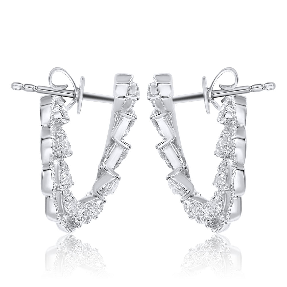 Diamond earring 14k white gold E24748