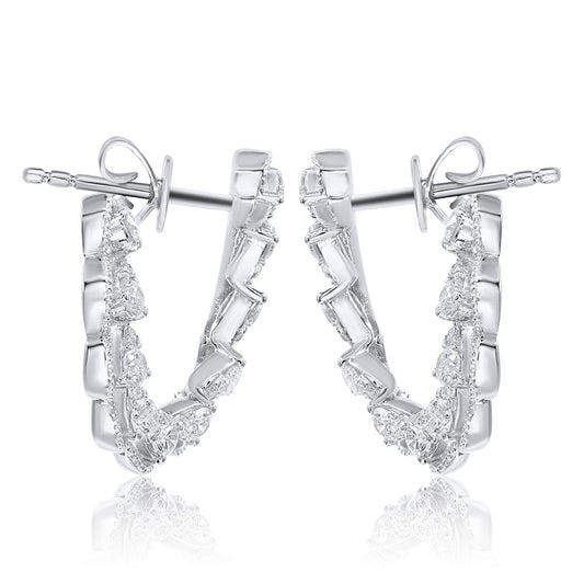 Diamond earring 14k white gold E24748