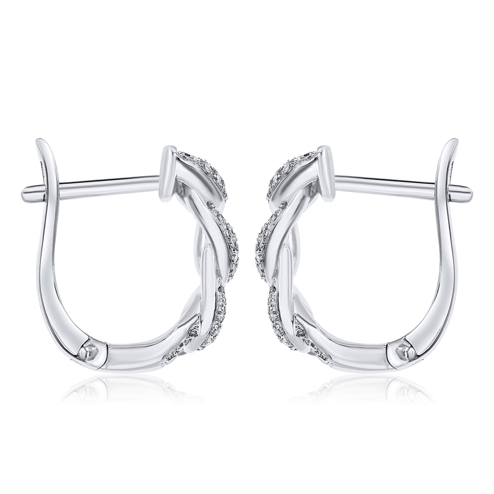 Diamond hoop earring 14k white gold E24974