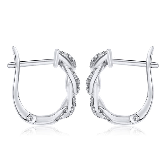 Diamond hoop earring 14k white gold E24974