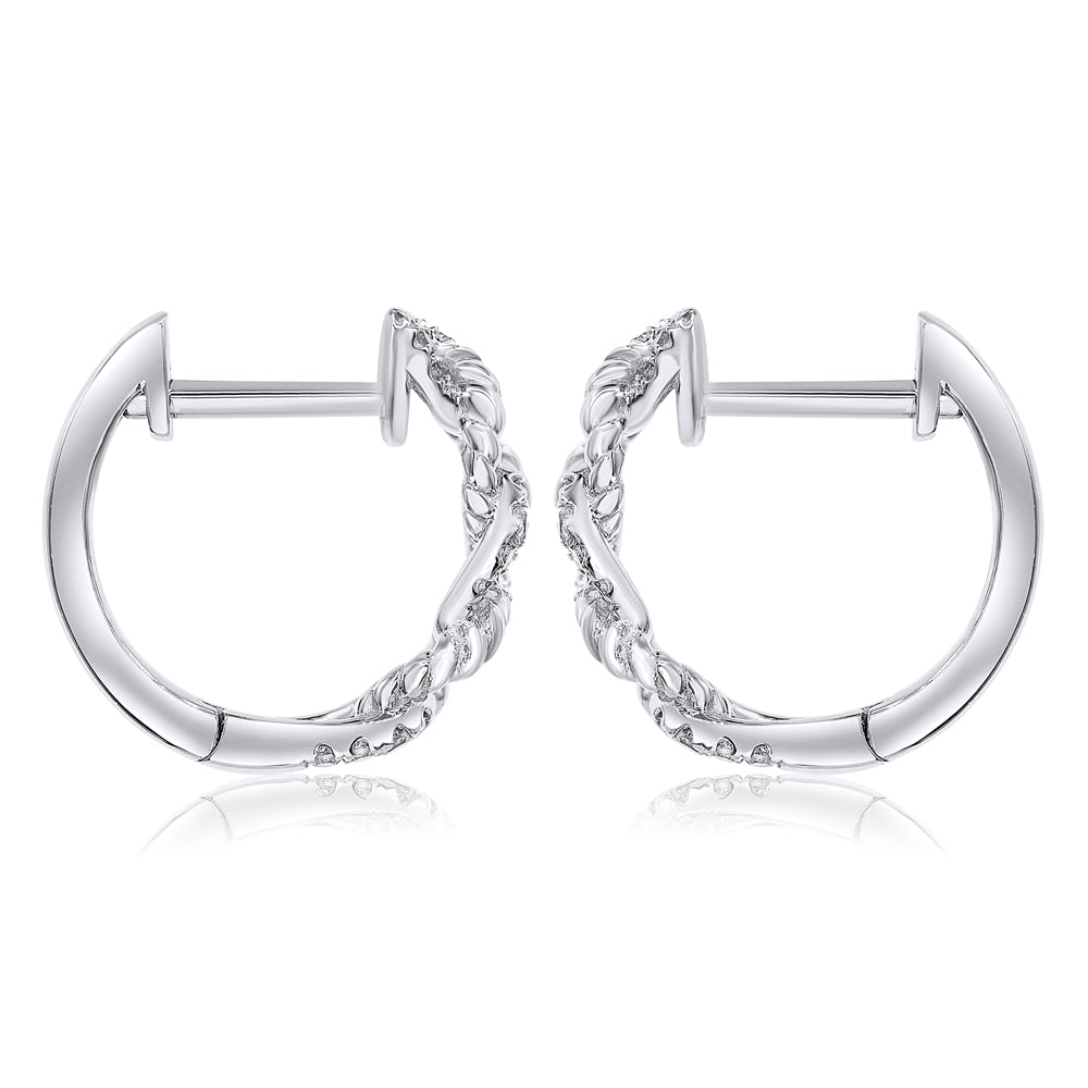 Diamond hoop earring 14k white gold E24990