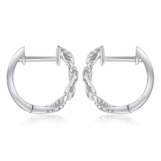 Diamond hoop earring 14k white gold E24990