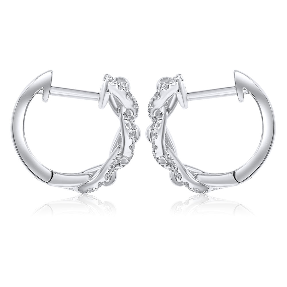 Diamond hoop earring 14k white gold E24995