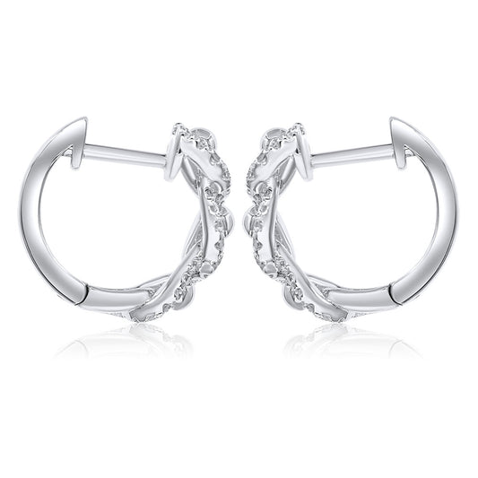 Diamond hoop earring 14k white gold E24995