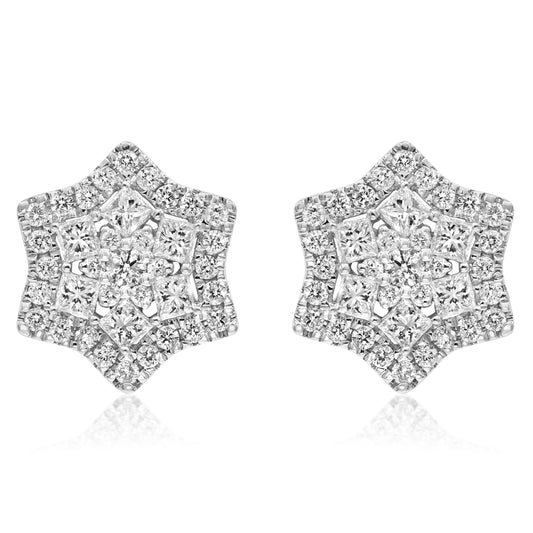 Diamond earrings 14k white gold E27434A