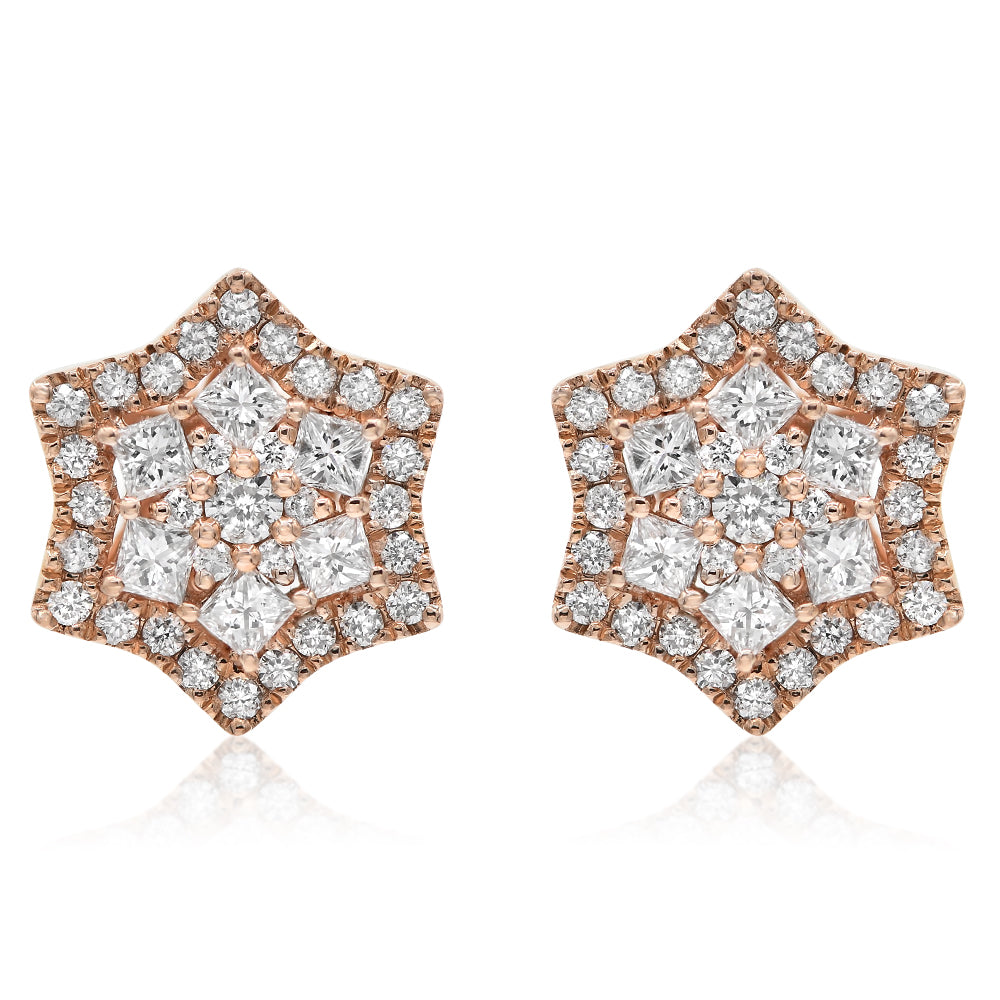 Diamond earrings 14k rose gold E27434B