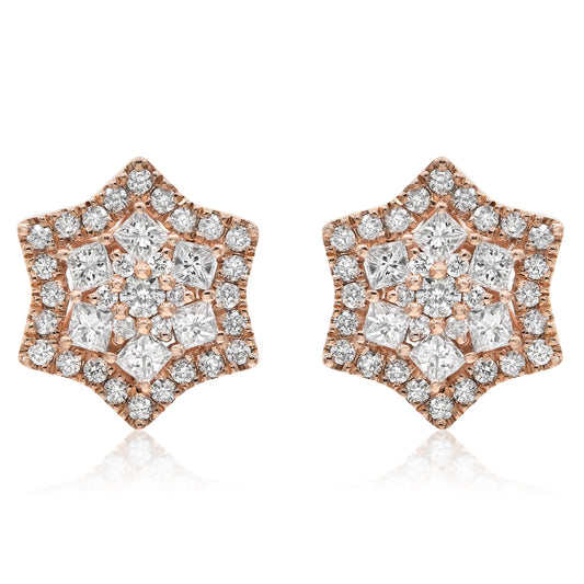 Diamond earrings 14k rose gold E27434B