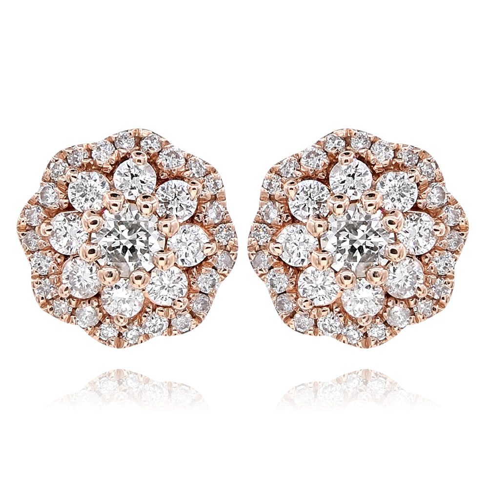 Diamond earrings 14k rose gold E27992C