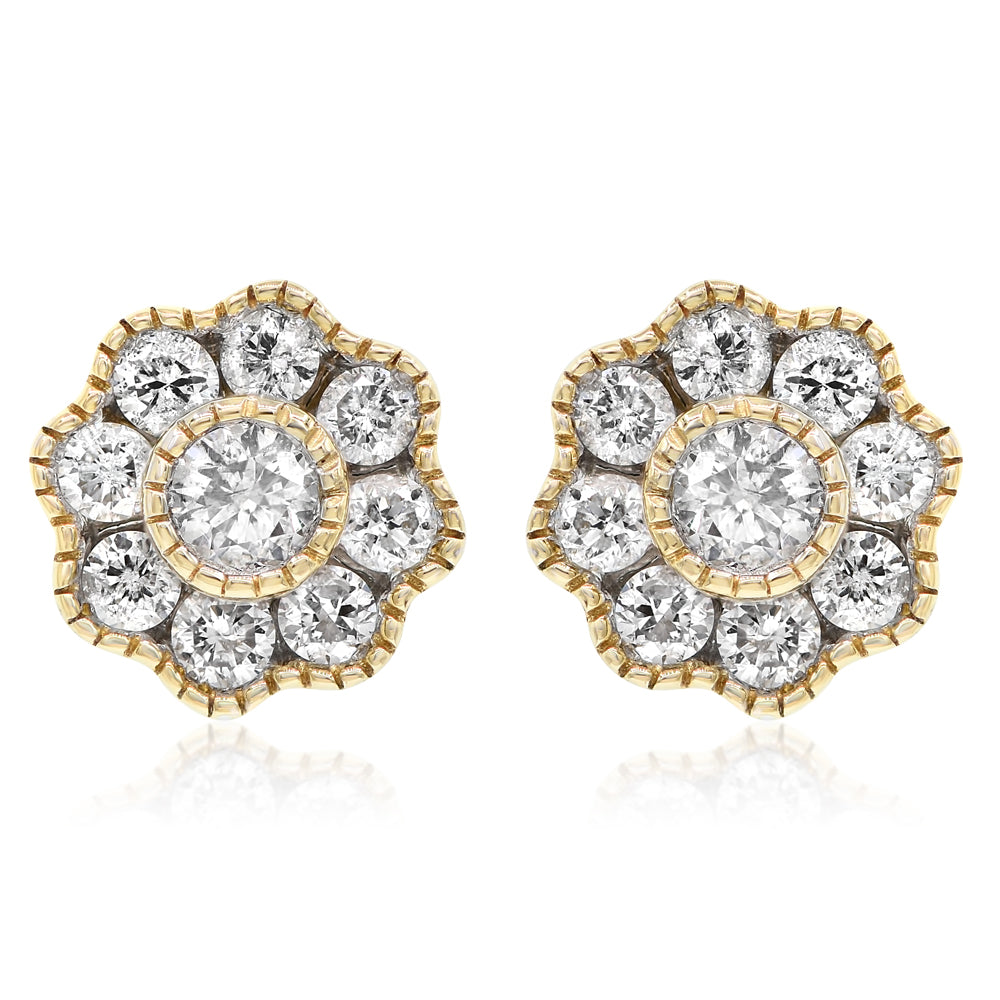 Diamond Earrings 14k yellow gold EAOH6343