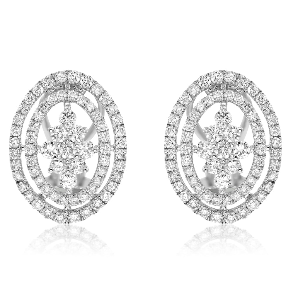 Diamond earrings 18k white gold EF275