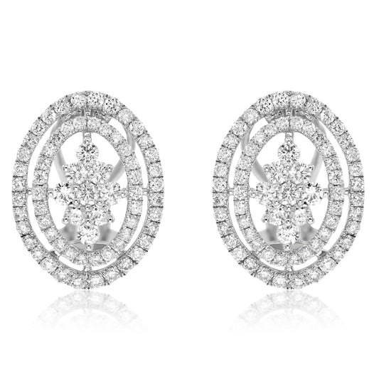 Diamond earrings 18k white gold EF275