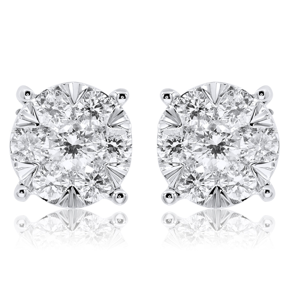 Diamond Earrings 14k white gold EL308F