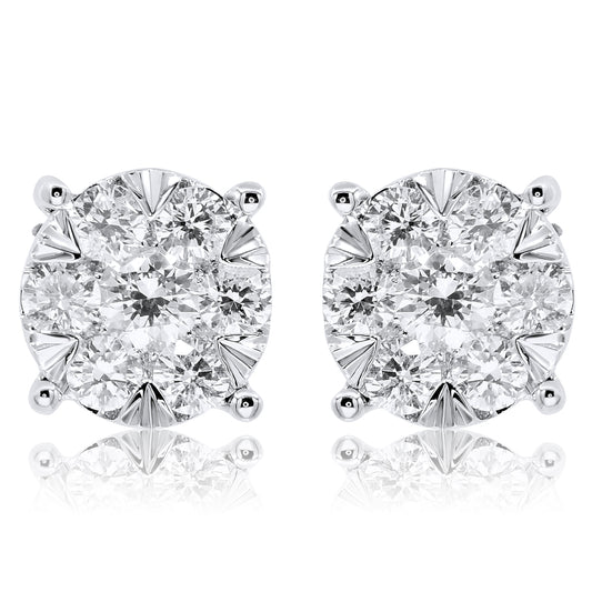 Diamond Earrings 14k white gold EL308F