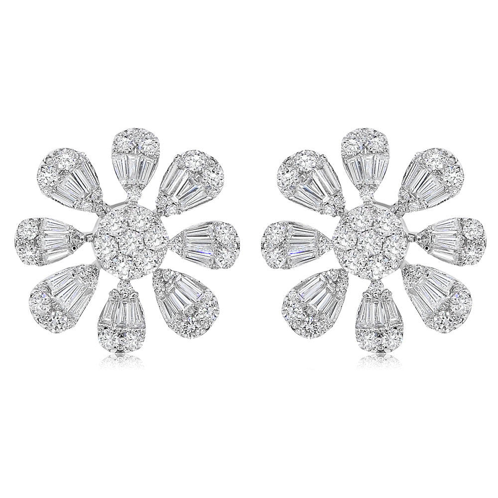 Diamond earring 18k white gold EL634