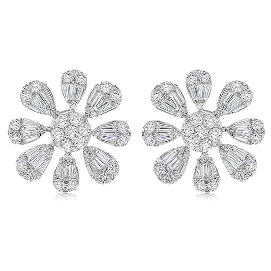 Diamond earring 18k white gold EL634