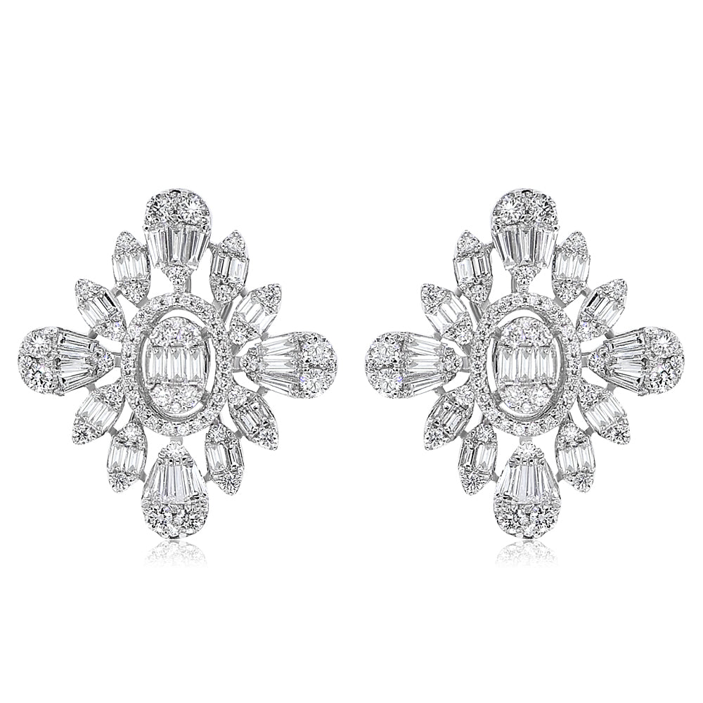 Diamond earring 18k white gold EL704