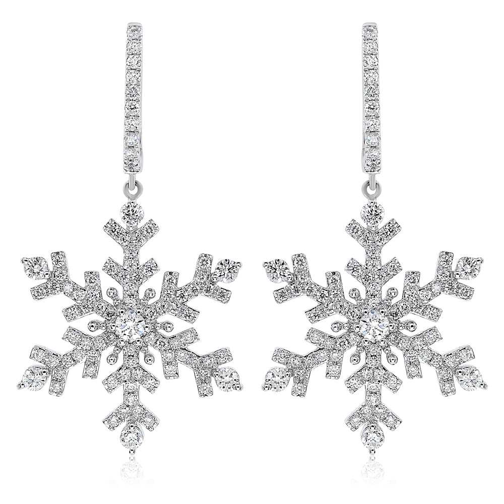 Diamond snowflake earring 14k white gold EL766