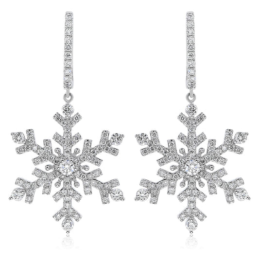 Diamond snowflake earring 14k white gold EL766