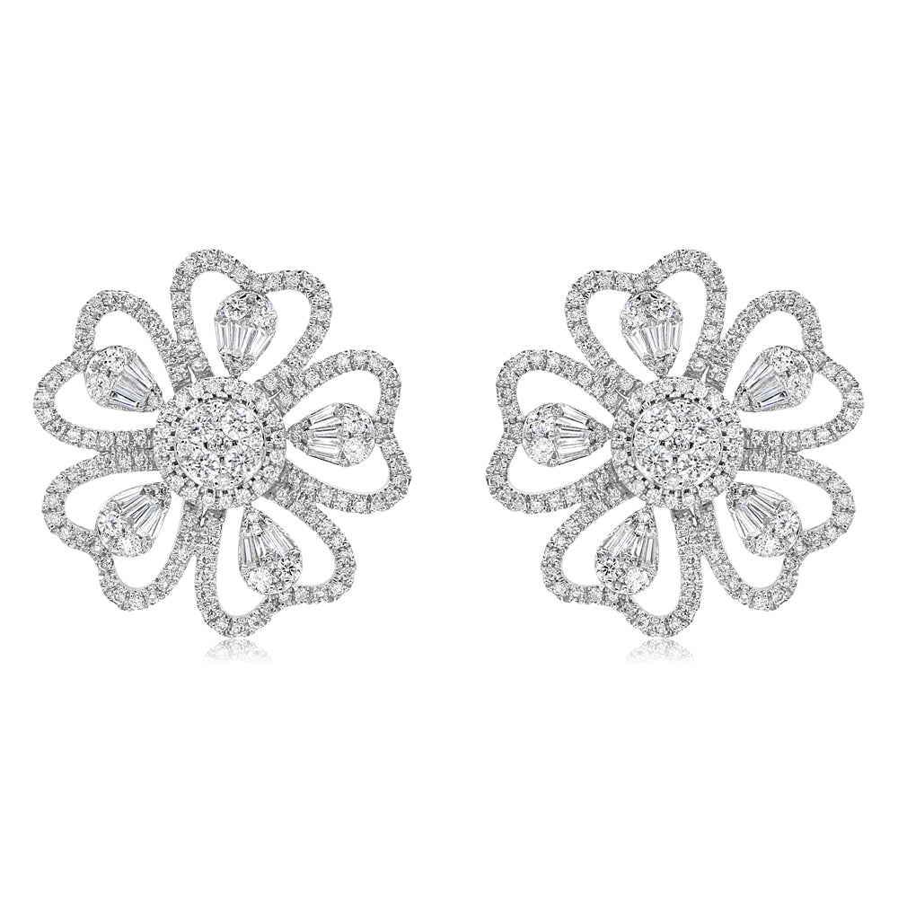 Diamond earring 18k white gold EL891