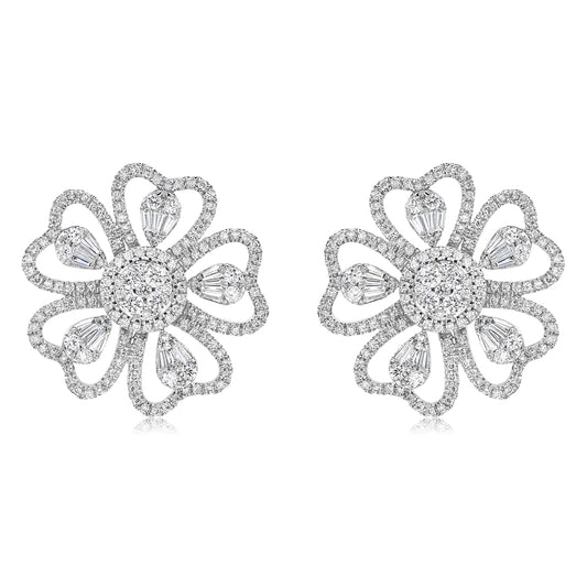 Diamond earring 18k white gold EL891