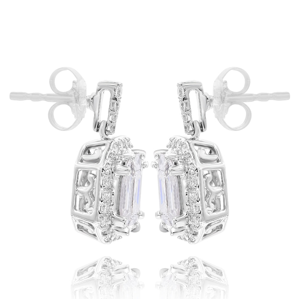 Diamond earring 14k white gold ENE05094