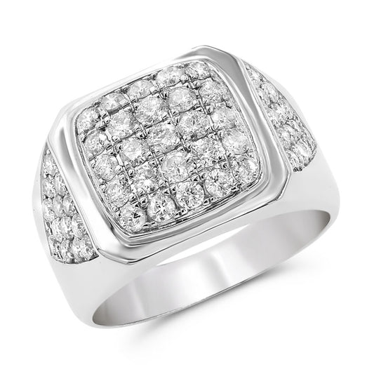 Men's diamond ring 14k white gold FORR6034B