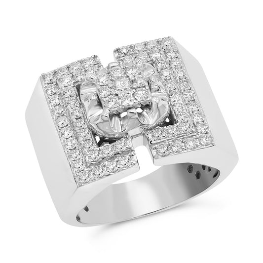 Men's diamond ring 14k white gold FORR8294