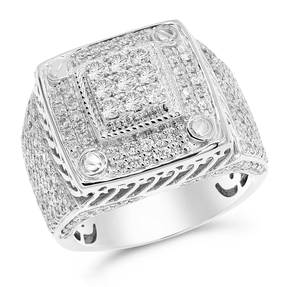 Men's diamond ring 14k white gold FORR8658