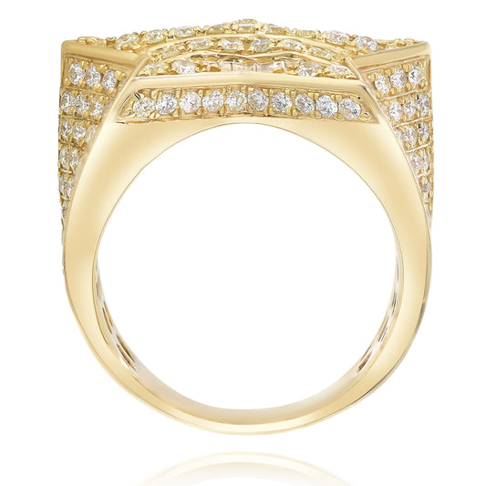 Men's diamond ring 14k yellow gold FORRB10255-RD