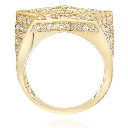 Men's diamond ring 14k yellow gold FORRB10255