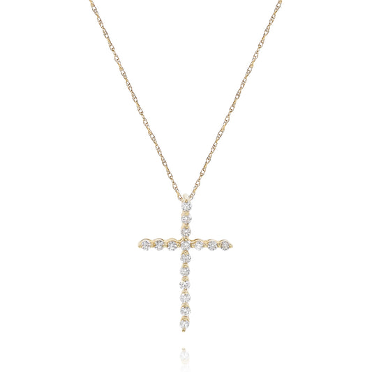 Diamond cross pendant 14k yellow gold FPR1323A