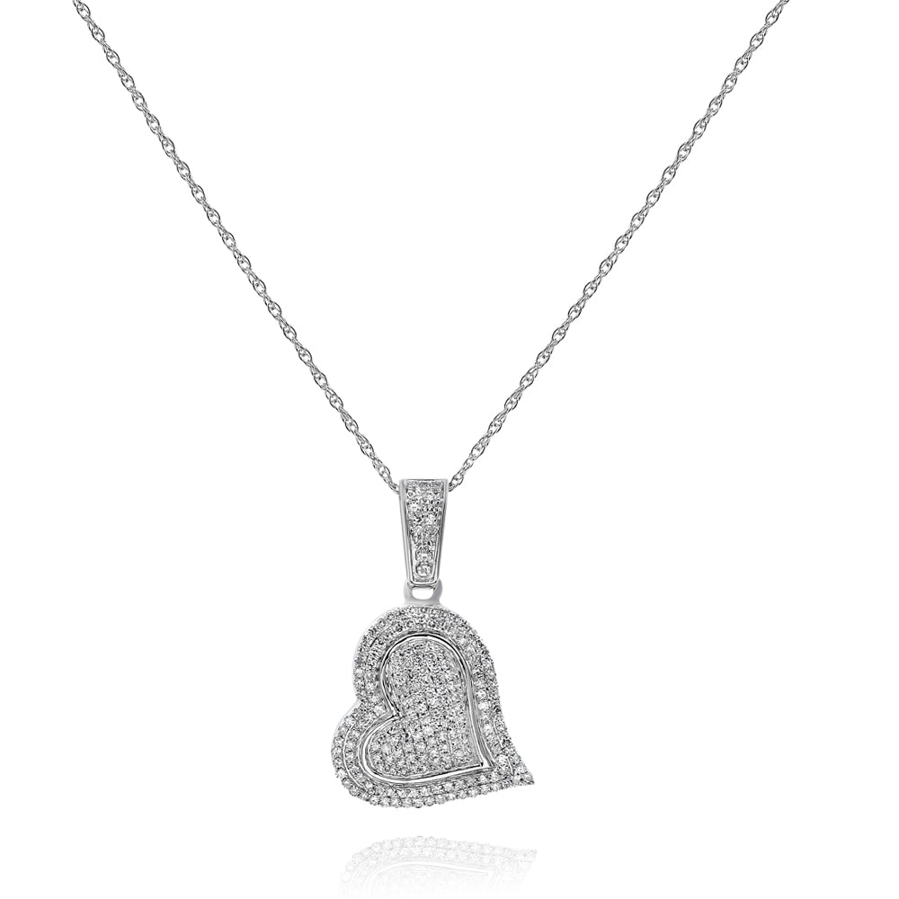 Diamond heart necklace pendant 14k yellow gold FPR3250