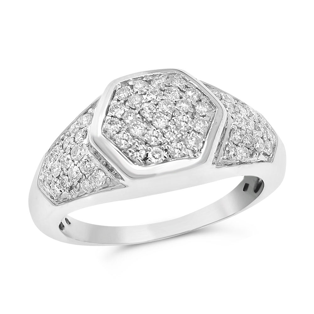 Men's diamond ring 14k white gold FRR5394