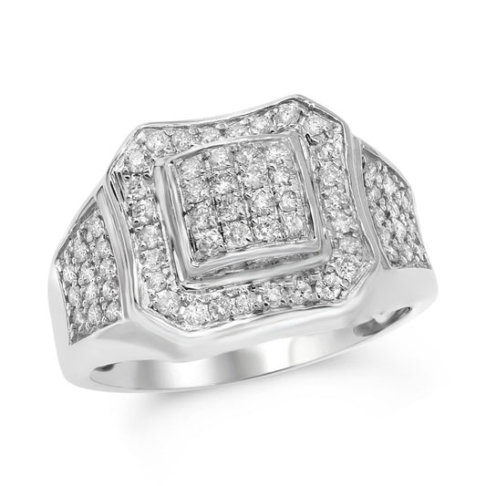 Men's diamond ring 14k white gold FRR5398