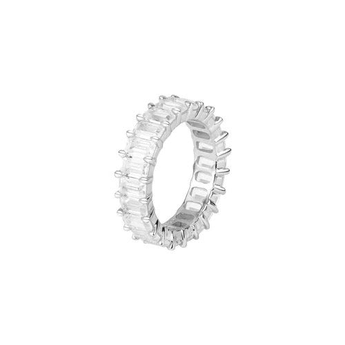 Emerald cut Eternity Band