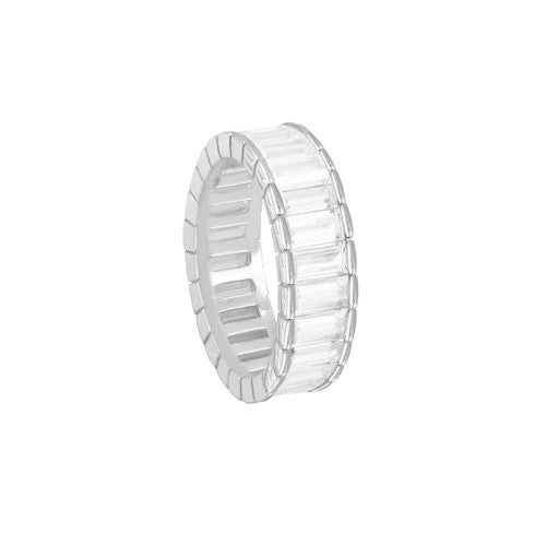 Baguette eternity band vermeil gold ring