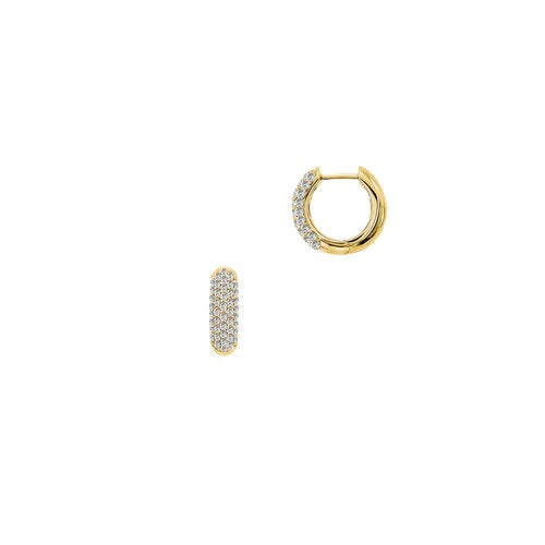 Pave Huggie Hoop Earrings