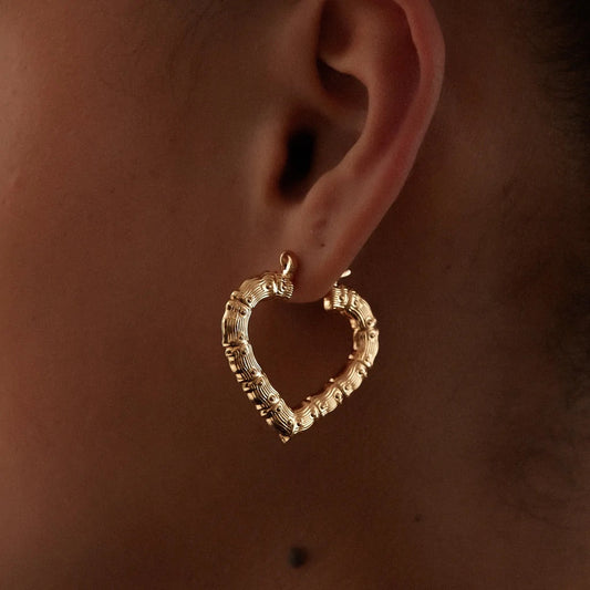 Heart Bamboo Earrings