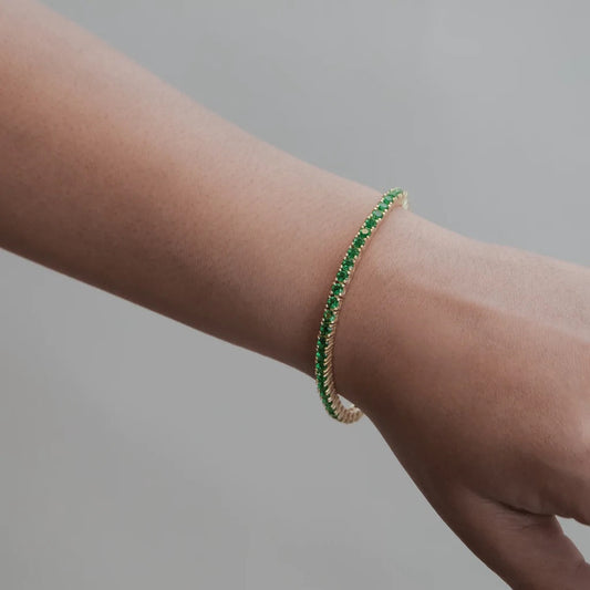 Green Tennis Bracelet